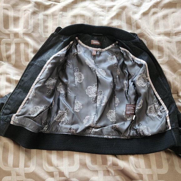 DANIER NUBUC LEATHER BLACK ZIP JACKET. BIKER STYLE. SIZE S - Picture 7 of 10